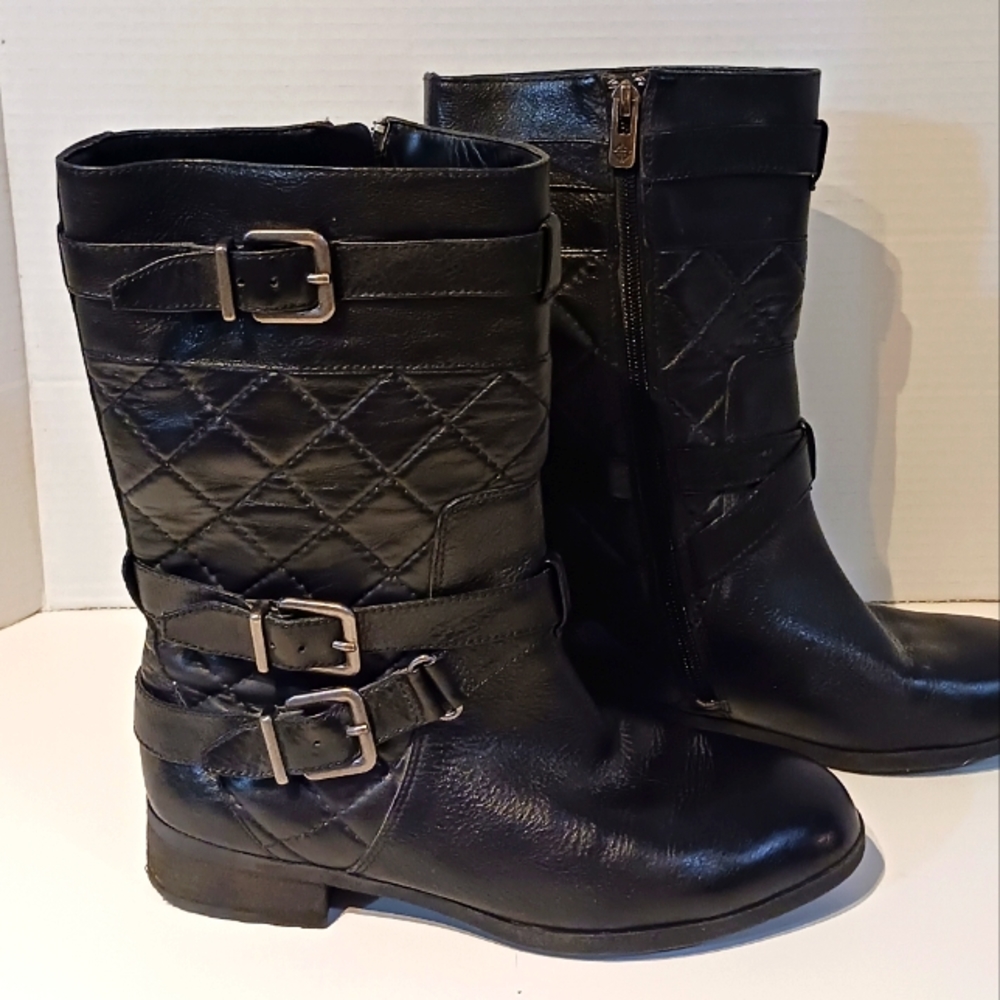 Antonio Melani Black Quilted Boots sz. 7.5‎